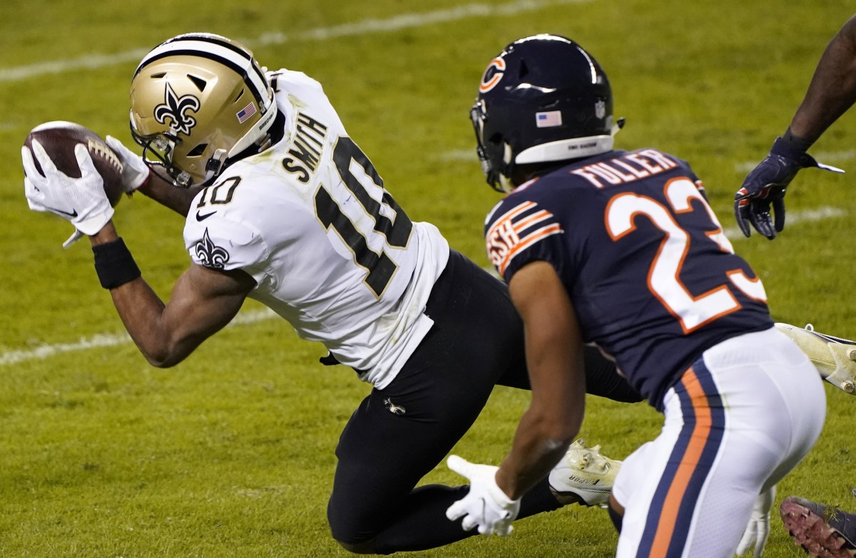 New Orleans Saints' Tre'Quan Smith in action during an NFL football game  against the New York Jets, Sunday, Dec. 12, 2021, in East Rutherford, N.J.  (AP Photo/Matt Rourke Stock Photo - Alamy