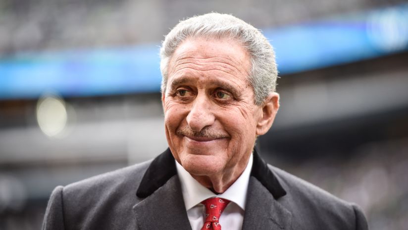 Atlanta Falcons owner Arthur Blank models a new Falcons' jersey during a  press conference and fashion show at the Mall of Georgia in Buford, Ga.,  Thursday, April 24, 2003. The Falcons unveiled