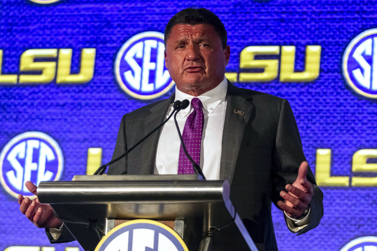 LSU Football Coach Ed Orgeron Responds to Potential Expansion of 2022