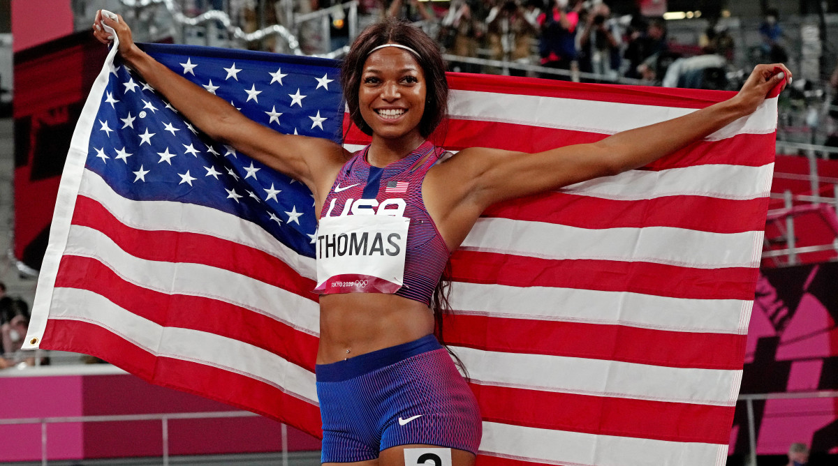 Watching Gabby Thomas win bronze in 200 with Harvard teammates - Sports ...