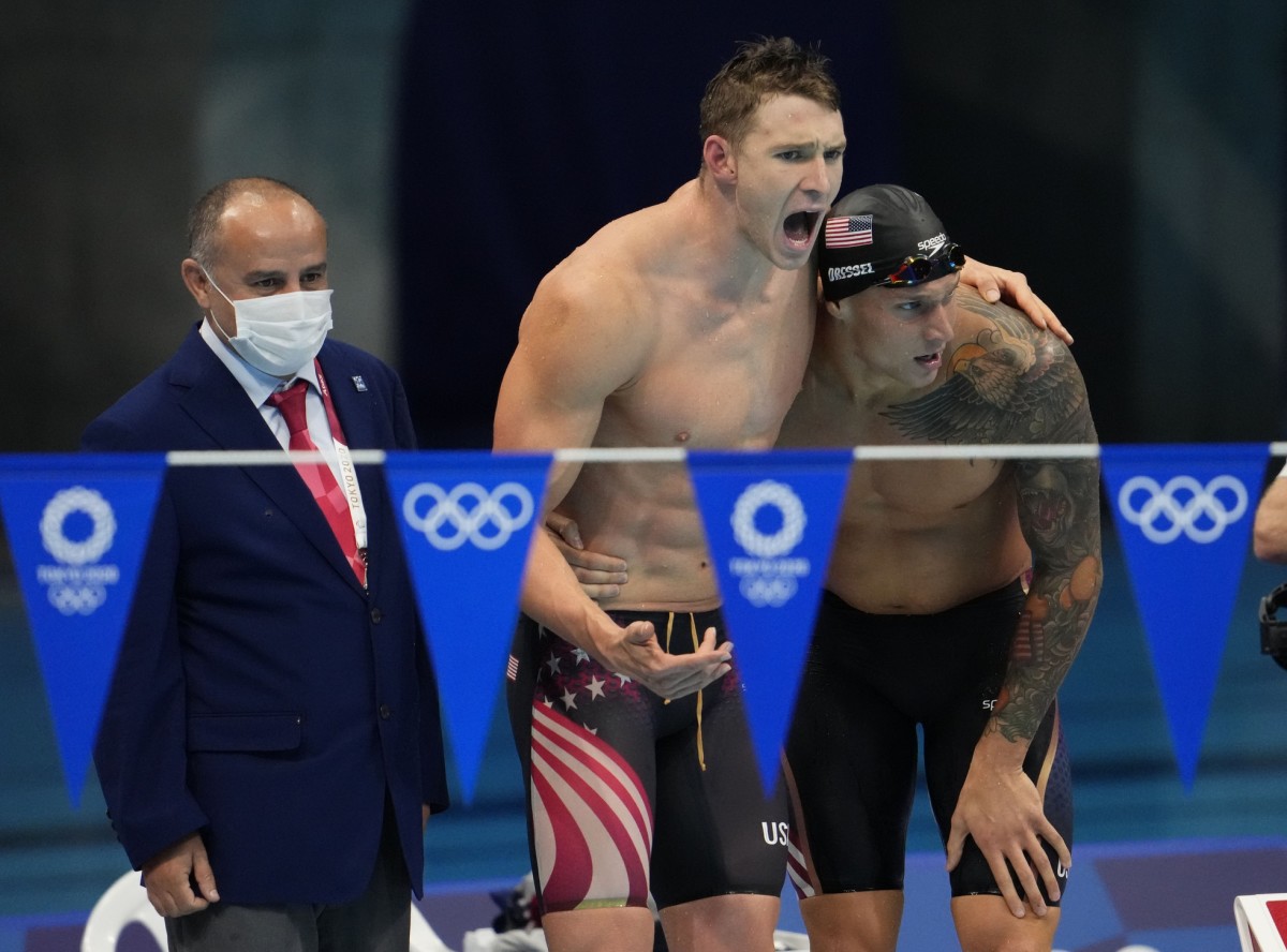 Ryan Murphy (left) and Caeleb Dressel. Photo by Rob Schumacher, USA TODAY Sports