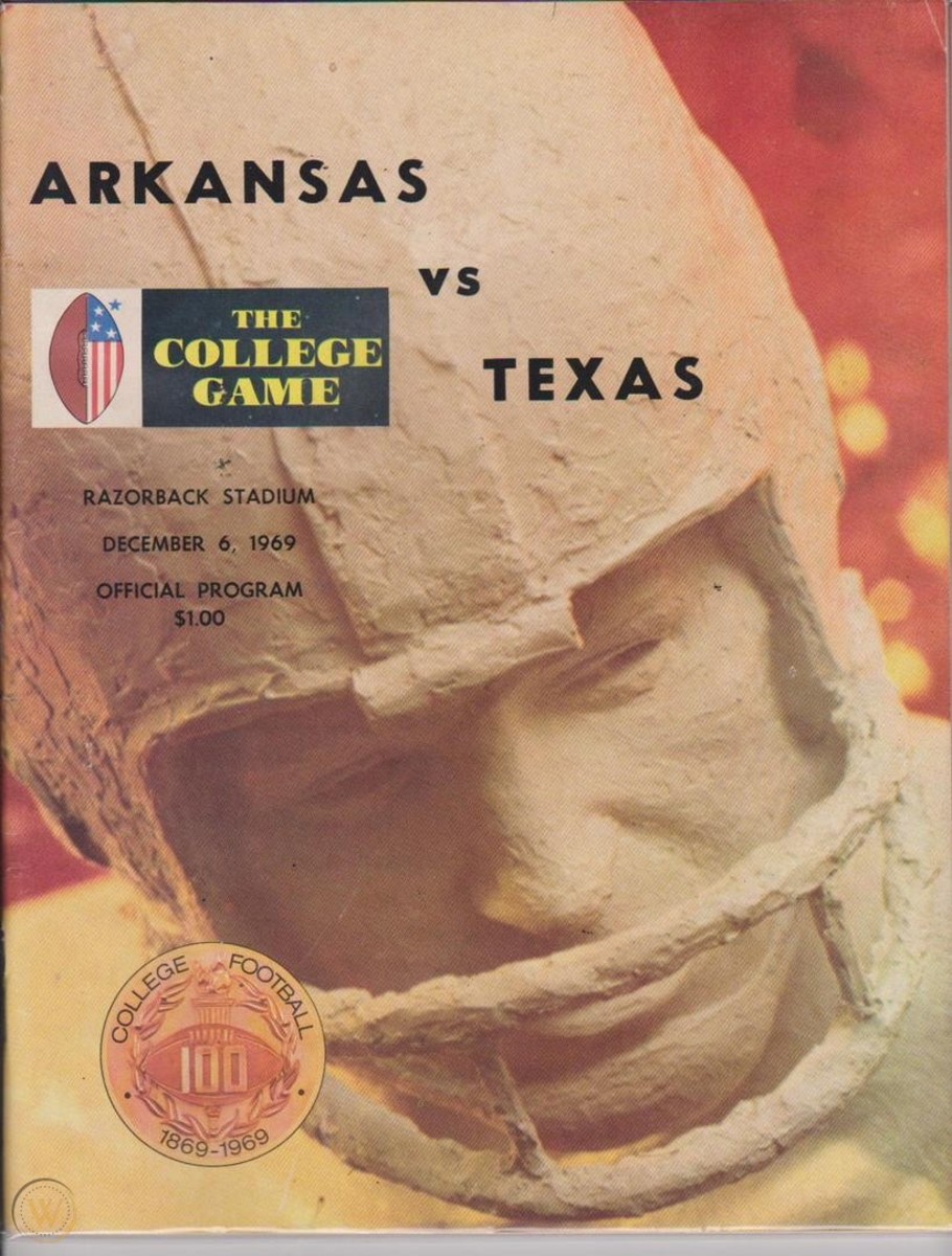 1969 Game of the Century game program cover, Texas at Arkansas