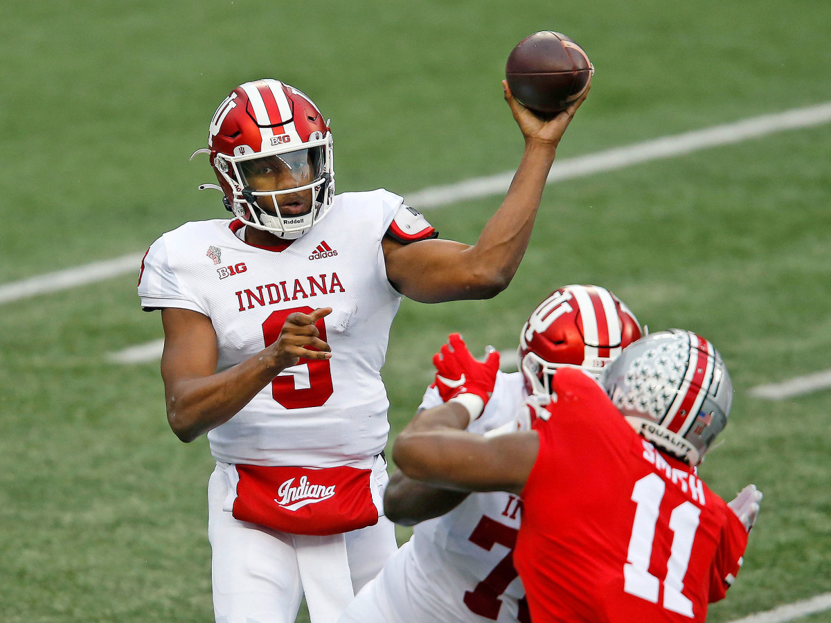 Indiana QB Michael Penix Jr throws vs. Ohio State