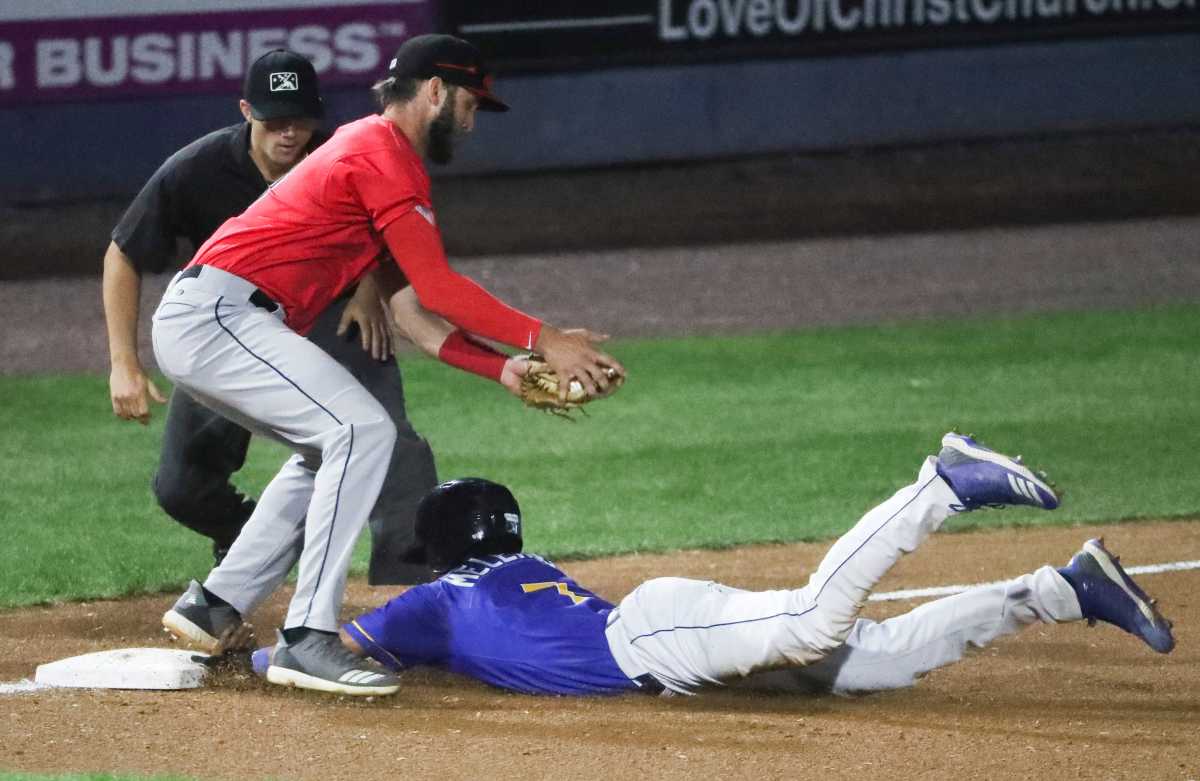 Kansas City Royals right fielder TJ Melendez is congratulated by