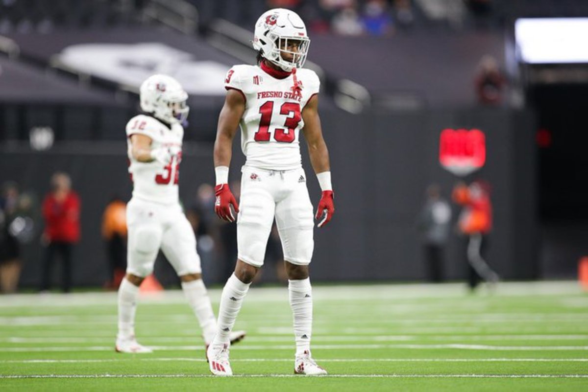 Justin Houston on the field against UNLV on Nov. 7, 2020 in Las Vegas.