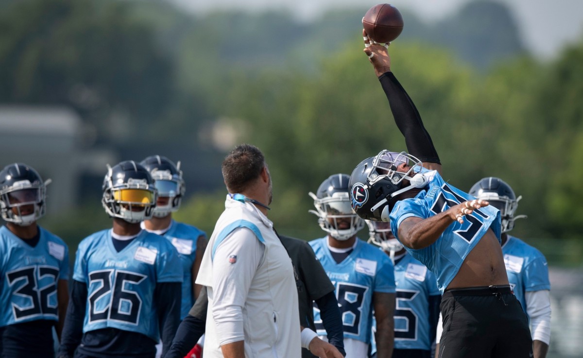 Tennessee Titans safety Kevin Byard looks on during the preseason NFL