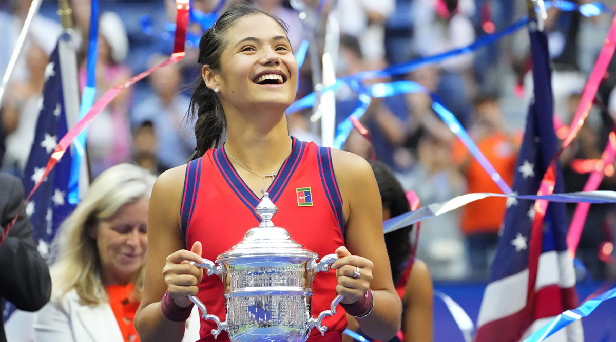 Emma Raducanu after winning the 2021 U.S. Open.