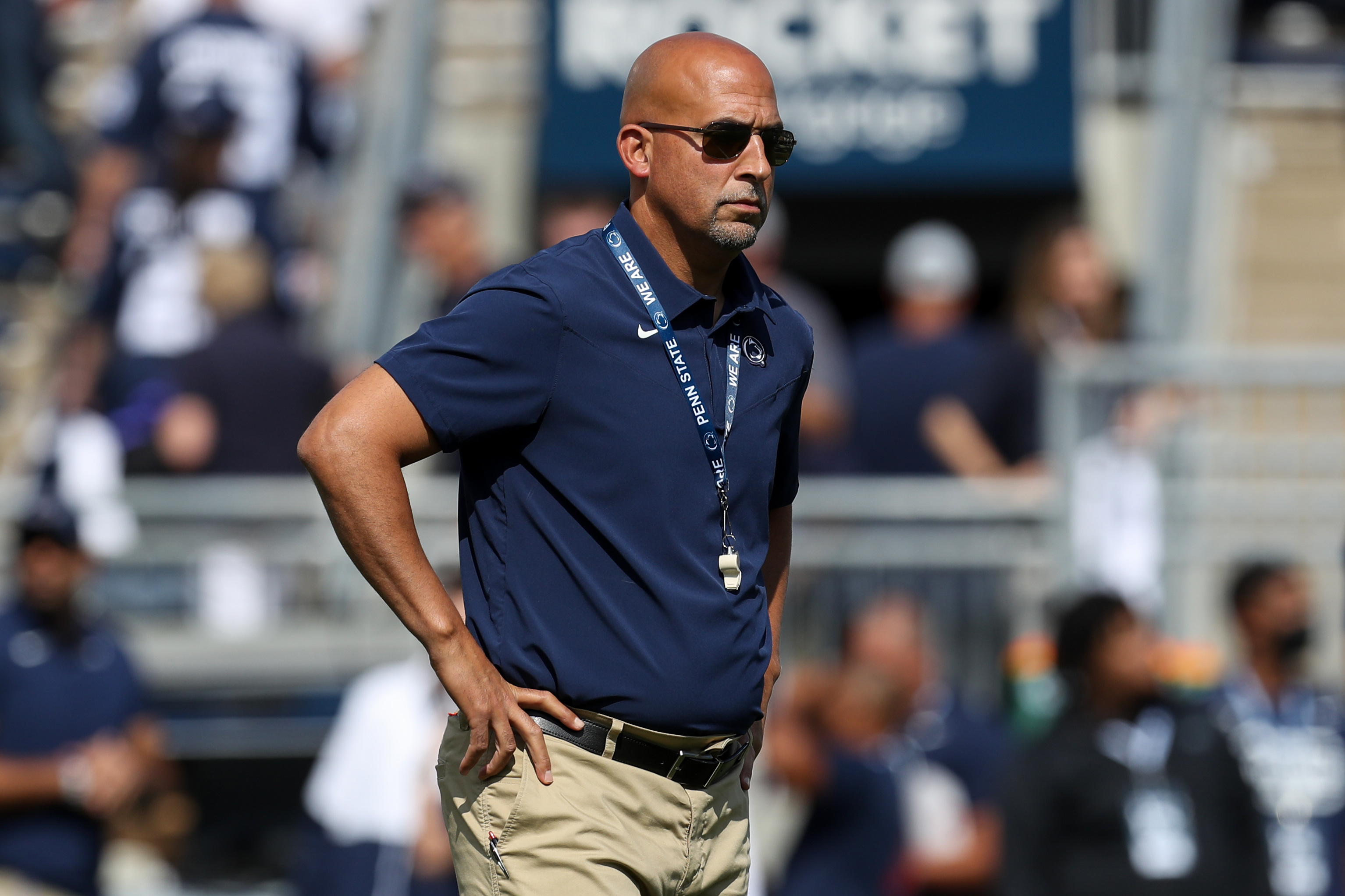 Watch Penn State coach James Franklin address speculation regarding the