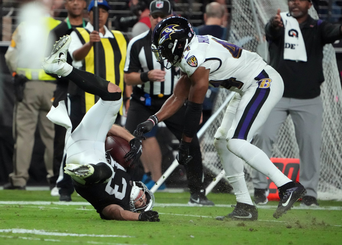 Raiders reportedly file complaint with NFL over alleged 'dirty hits' on WR  Hunter Renfrow in win over Ravens