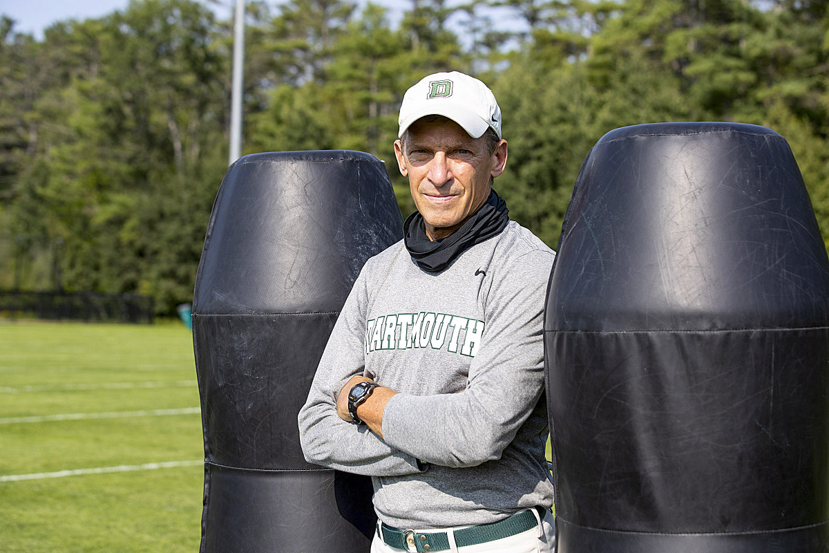 Teevens, at Dartmouth, is going heavy on the pads.