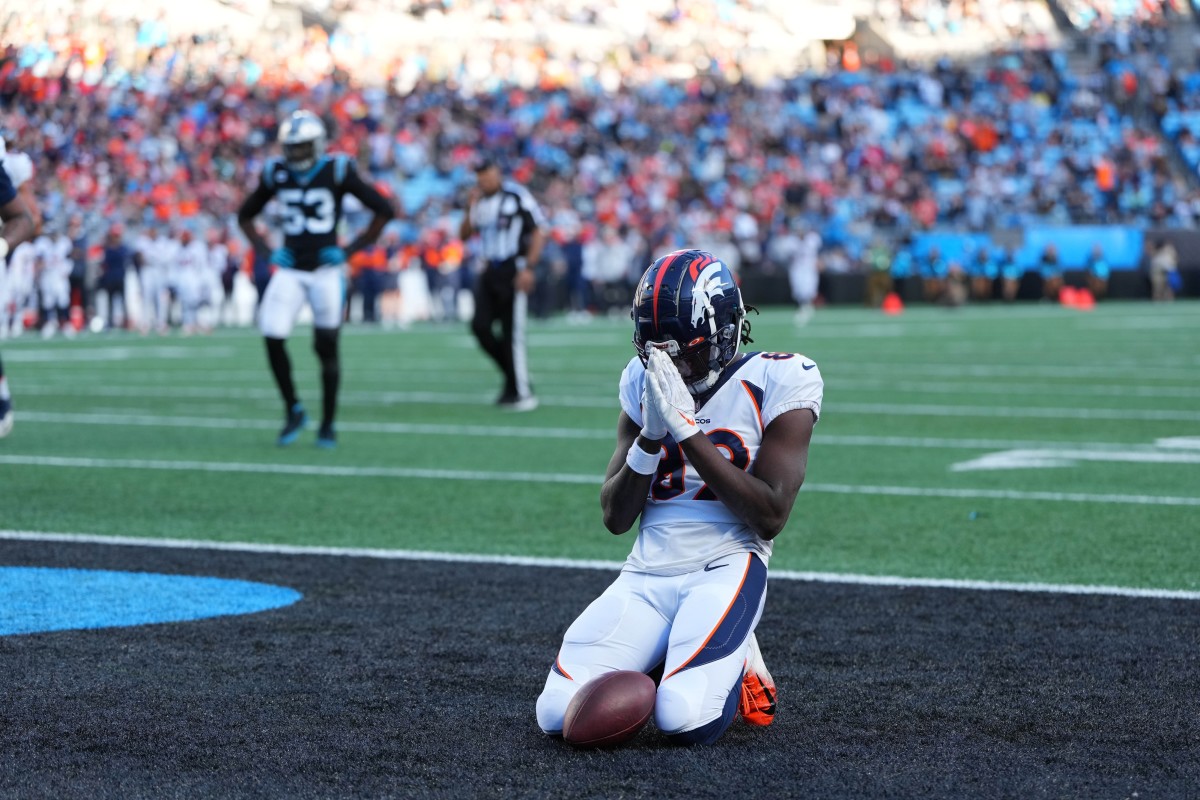 Denver Broncos wide receiver Tim Patrick (81) against the New York Jets  during the first half of an NFL football game, Sunday, Sept. 26, 2021, in  Denver. (AP Photo/David Zalubowski Stock Photo - Alamy