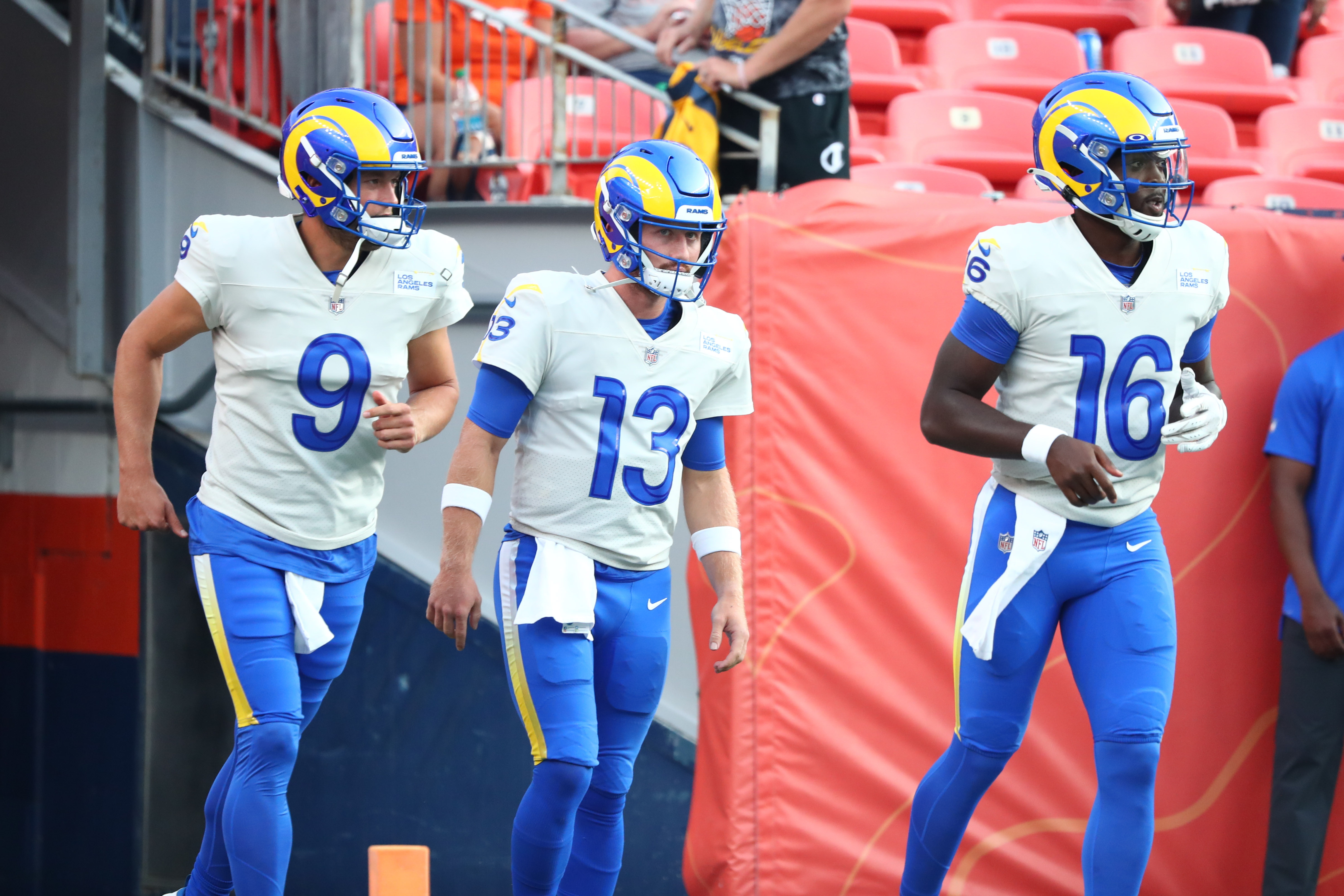 Los Angeles Rams quarterback John Wolford (13) during an NFL game