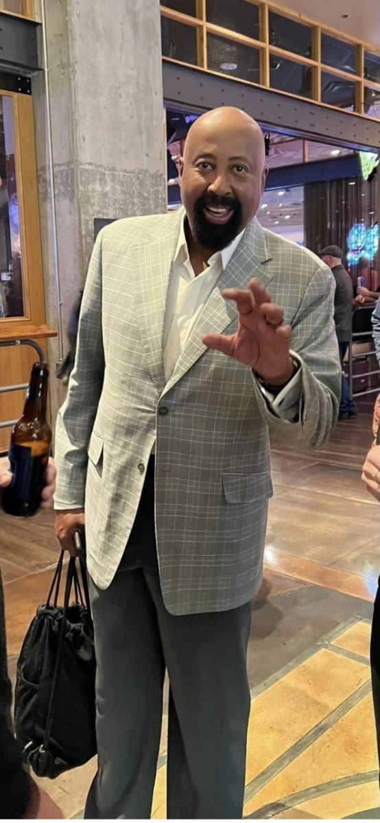 Indiana Hoosiers Coach Mike Woodson arrives in Las Vegas.