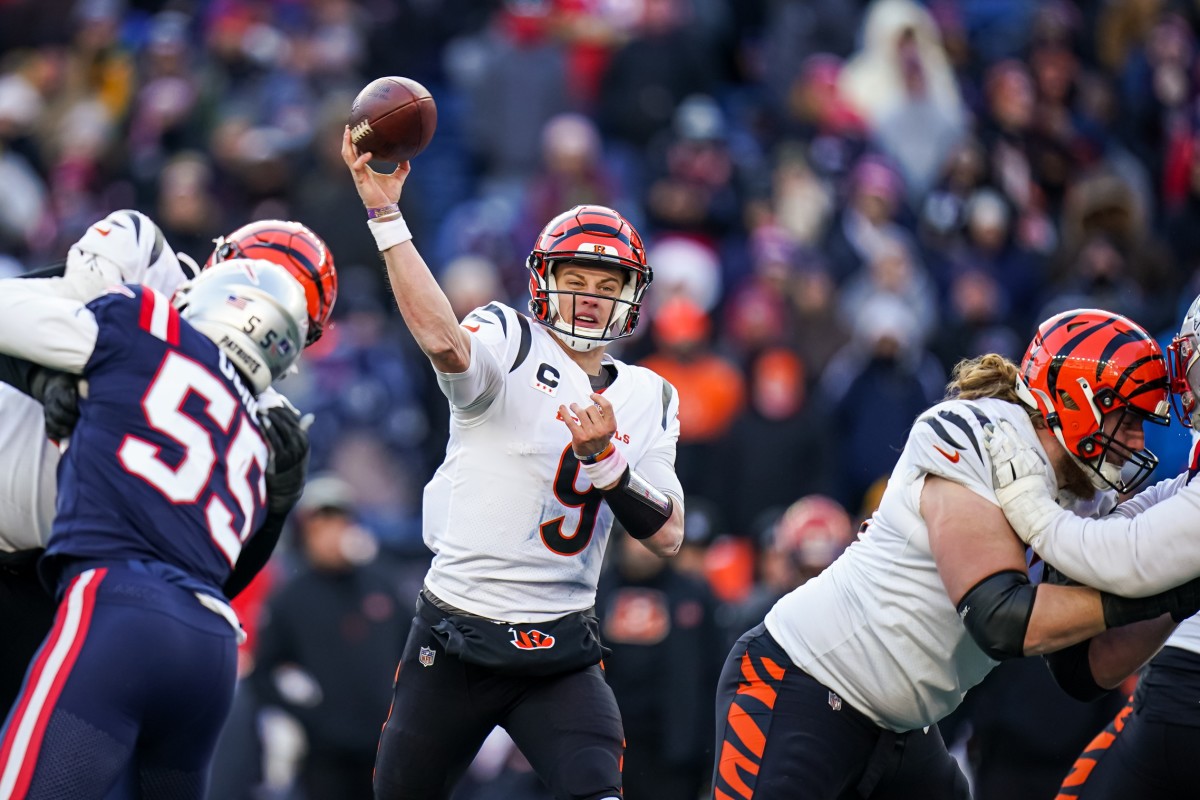 Marcus Jones scores Patriots first touchdown with pick-six off Joe