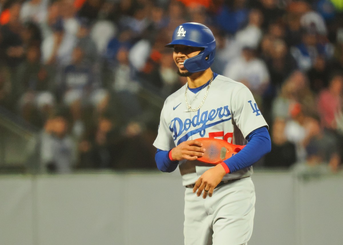 This is a 2023 photo of right fielder Mookie Betts of the Los Angeles  Dodgers baseball team. This image reflects the Dodgers active roster as of  Wednesday, Feb. 22, 2023, when this