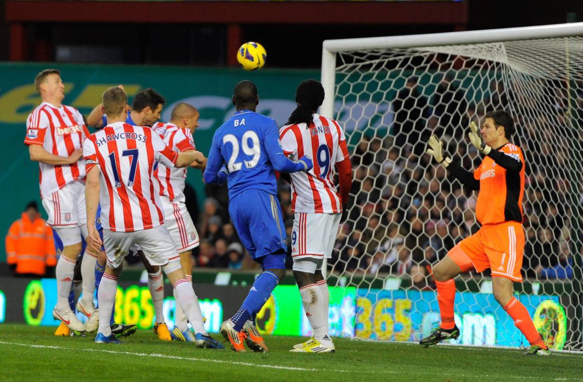 An action shot from Chelsea's 4-0 win at Stoke City in January 2013