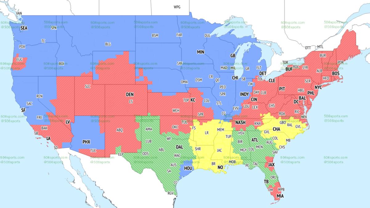 Panthers-Saints projected in Yellow on FOX.