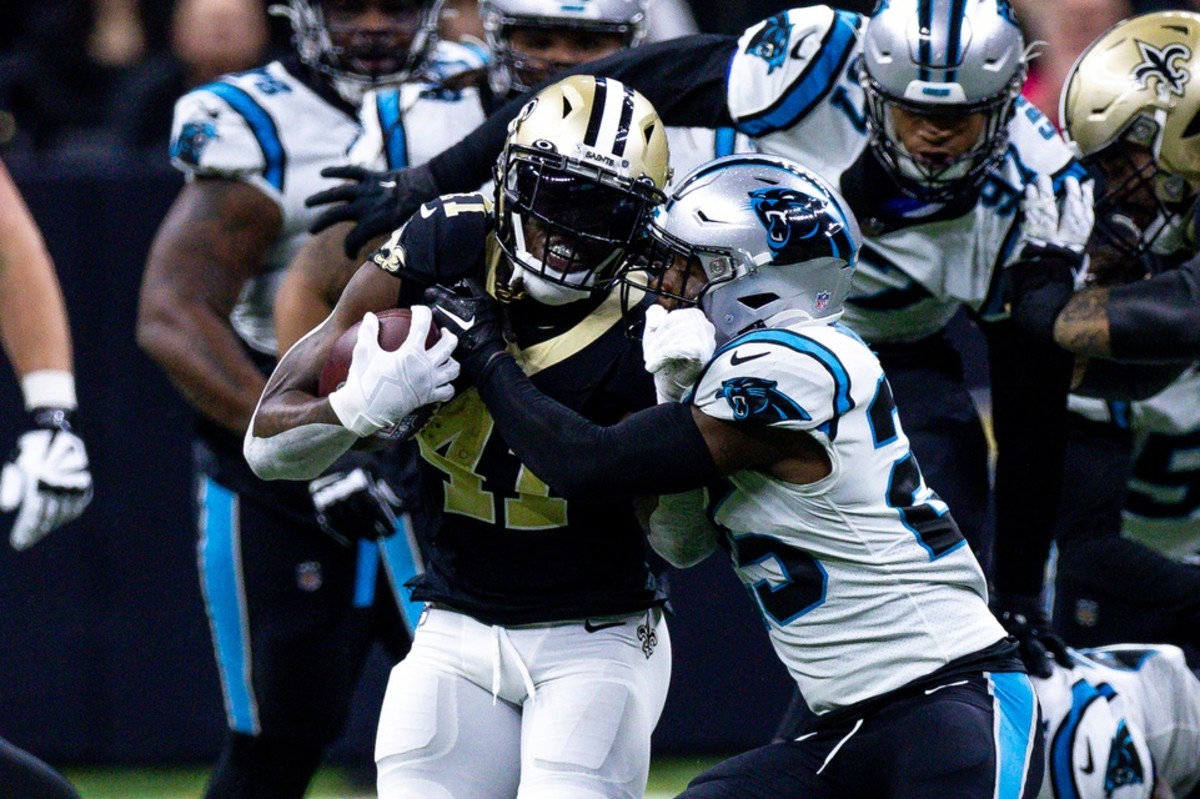 Panthers' D'Onta Foreman, Saints' Marcus Davenport ejected after