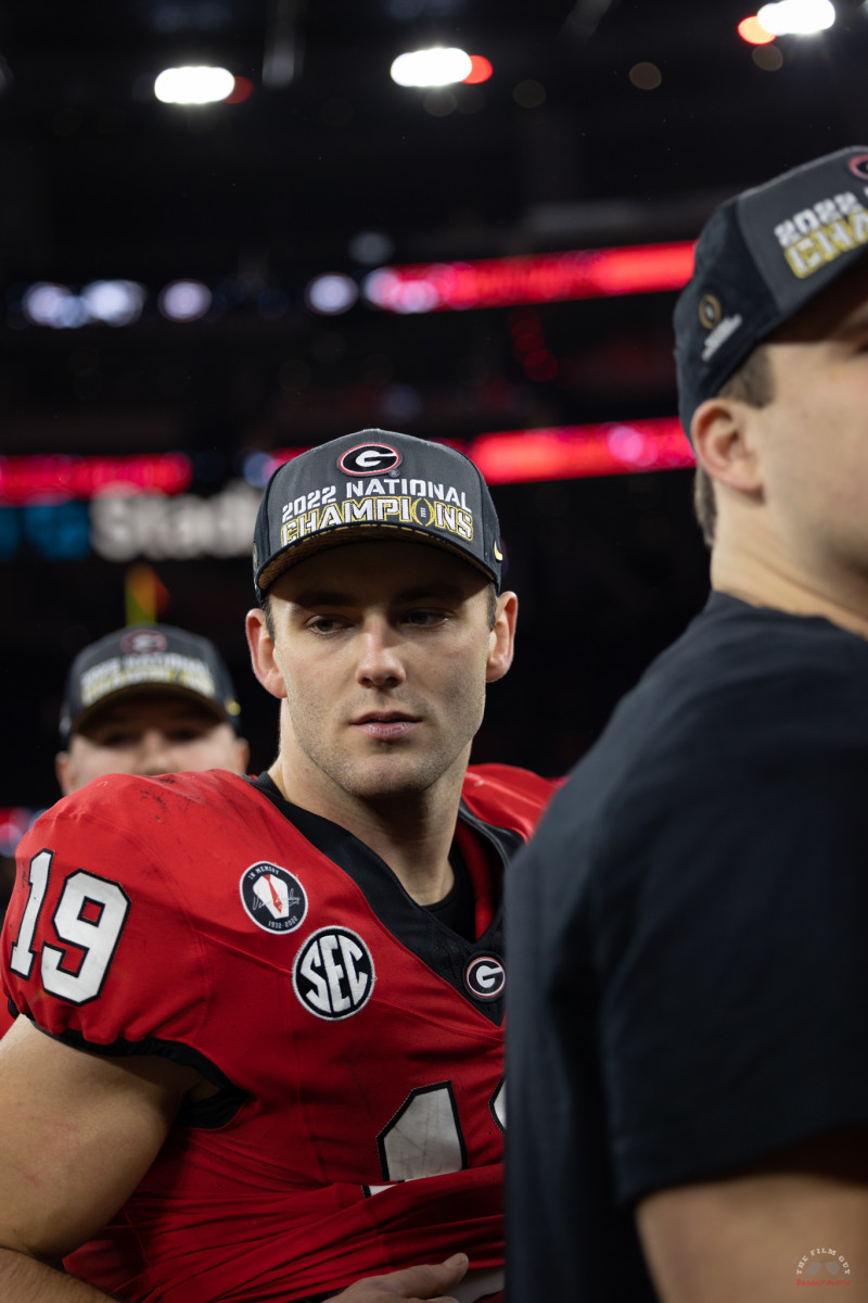 Photo Gallery: Georgia Football Celebrates Championship with the Atlanta  Braves - Sports Illustrated Georgia Bulldogs News, Analysis and More