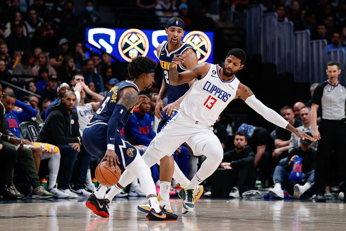 Paul George LA Clippers Unsigned Dunk vs. Denver Nuggets Photograph