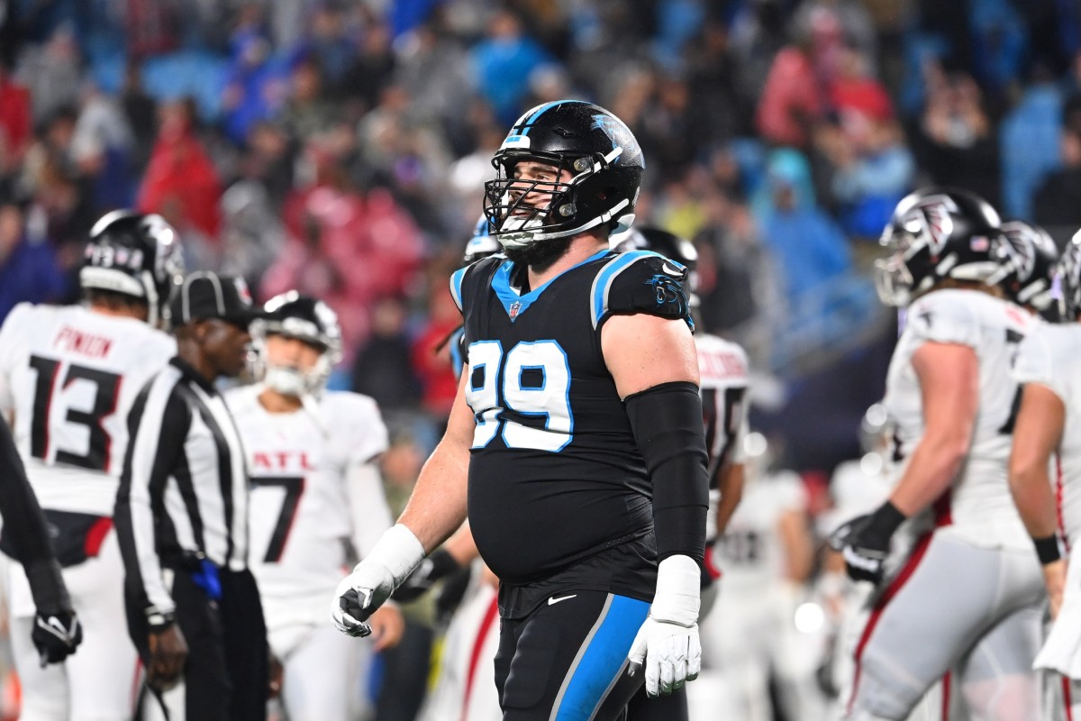 Carolina Panthers defensive tackle Matt Ioannidis (99) on the field in the fourth quarter at Bank of America Stadium.