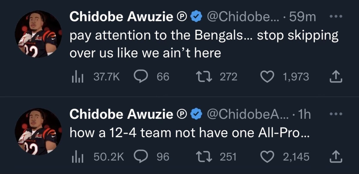 Can't-Miss Play: Cincinnati Bengals cornerback Chidobe Awuzie corrals one  of wildest deep INTs of 2021