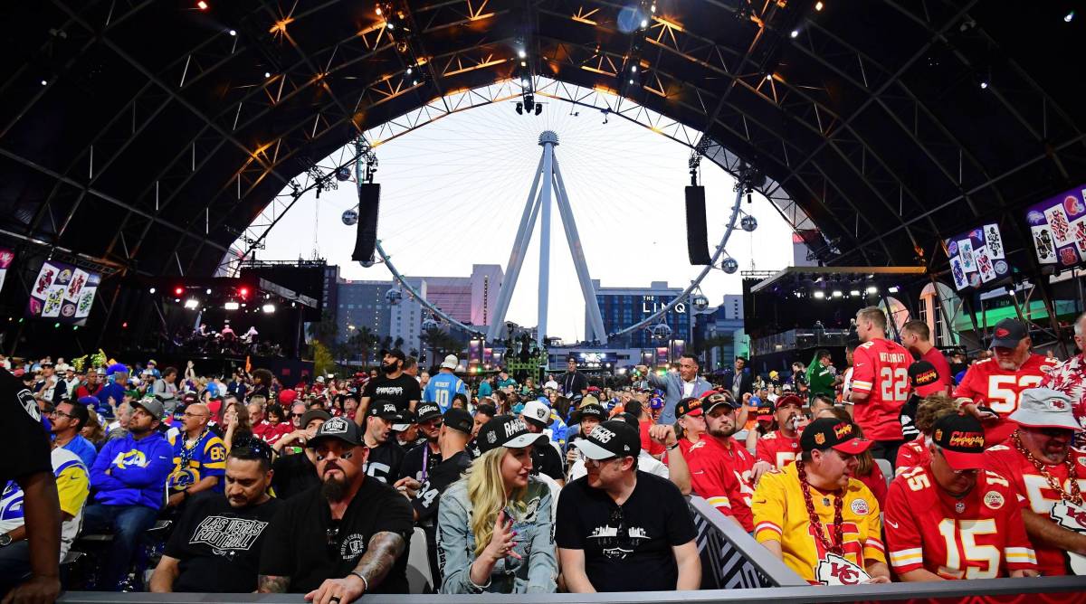 Fans gather at the 2022 NFL draft in Las Vegas.