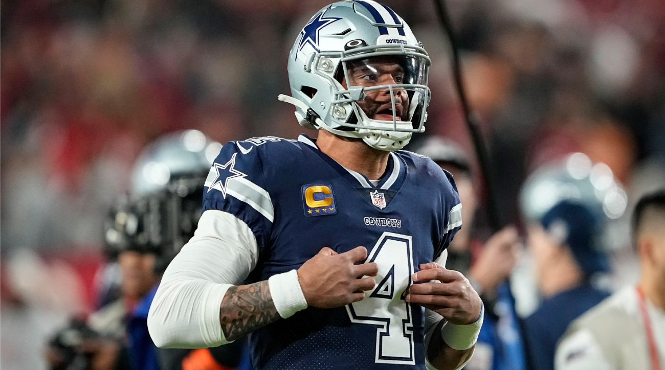 Cowboys' Dak Prescott Slams Helmet After Brett Maher's 3rd of 4 Missed PATs  Vs. Bucs – NBC 5 Dallas-Fort Worth