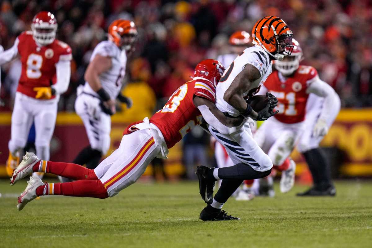 WATCH: Bengals even up AFC Championship game on Higgins touchdown grab