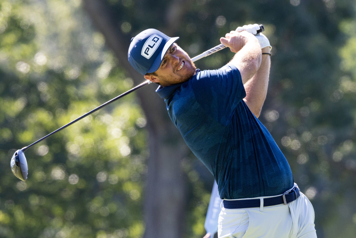 Mito Pereira tees off at the BMW Championship.