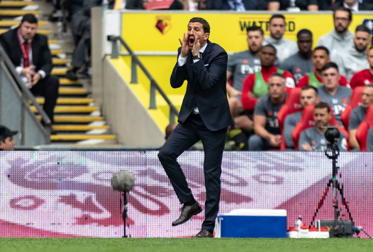 Javi Gracia pictured managing Watford in the 2019 FA Cup final against Manchester City at Wembley