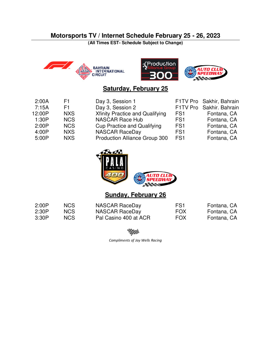 23Motorsports-TV-Schedule-February-25-26