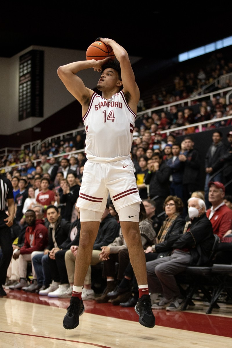 Spencer Jones, in his final game at Stanford, at 16 first-half points.