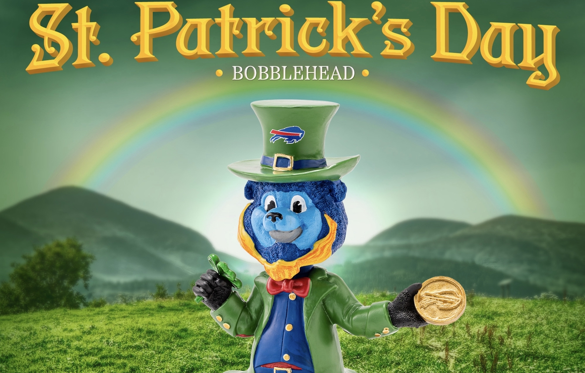 Buffalo Bills 'St. Patrick's Day' Bobbleheads Release For Sale by