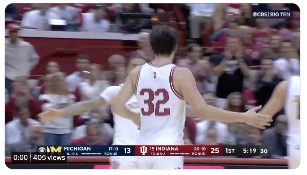 Watch Indiana Guard Trey Galloway Blows Past Michigan Defense On