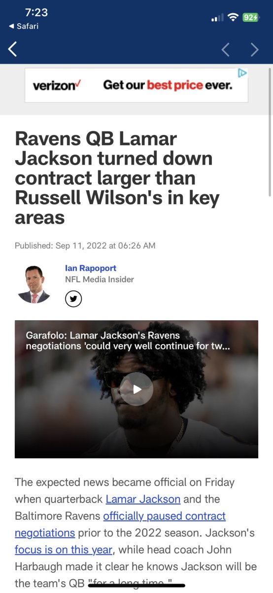 Schefter on Jackson