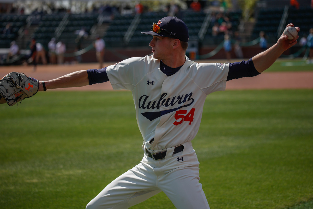 HOOVER, AL - MAY 23: Auburn Tigers infielder Cole Foster (7) steps on home  plate during the 2023 SEC Baseball Tournament game between the Missouri  Tigers and the Auburn Tigers on May