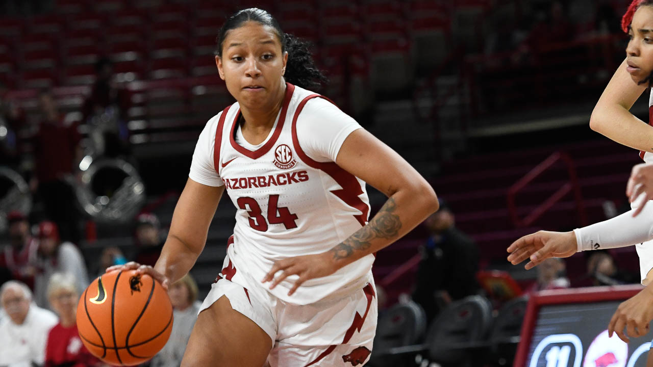 Hogs' Samara Spencer, Chrissy Carr After Win Over Louisiana Tech ...