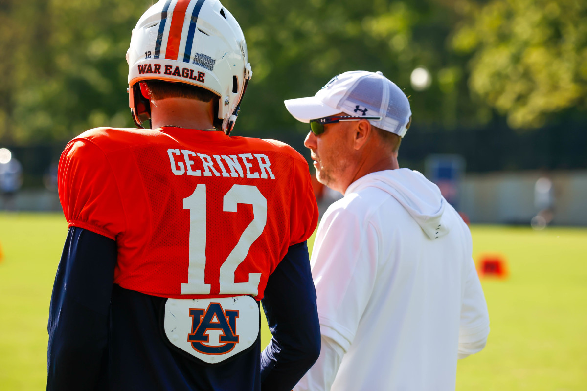 Holden Geriner talking to Hugh Freeze