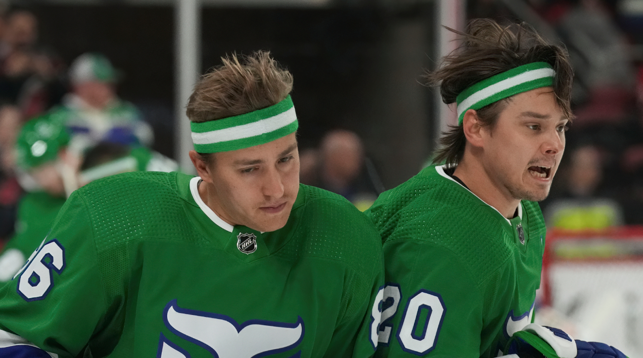 Hurricanes breaking out Whalers uniforms tonight in Boston, and