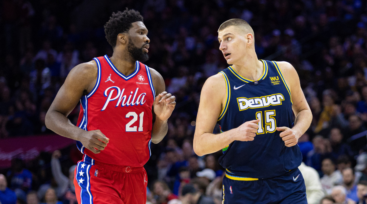 Philadelphia 76ers center Joel Embiid and Denver Nuggets center Nikola Jokic.