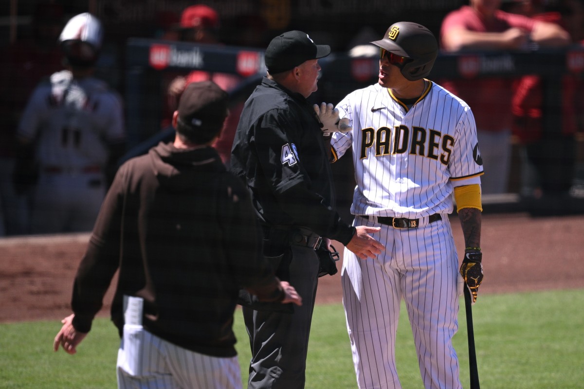 Padres' Machado ejected after being called out on violation