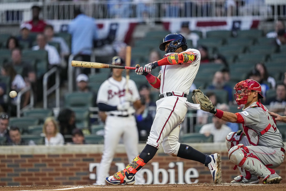 ATLANTA, GA - APRIL 12: Atlanta Braves right fielder Ronald Acuna