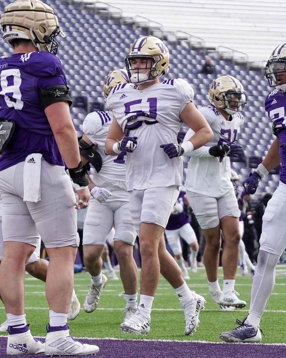 Braydon Bruener joined the UW football team this spring, transferring in from Oregon State.