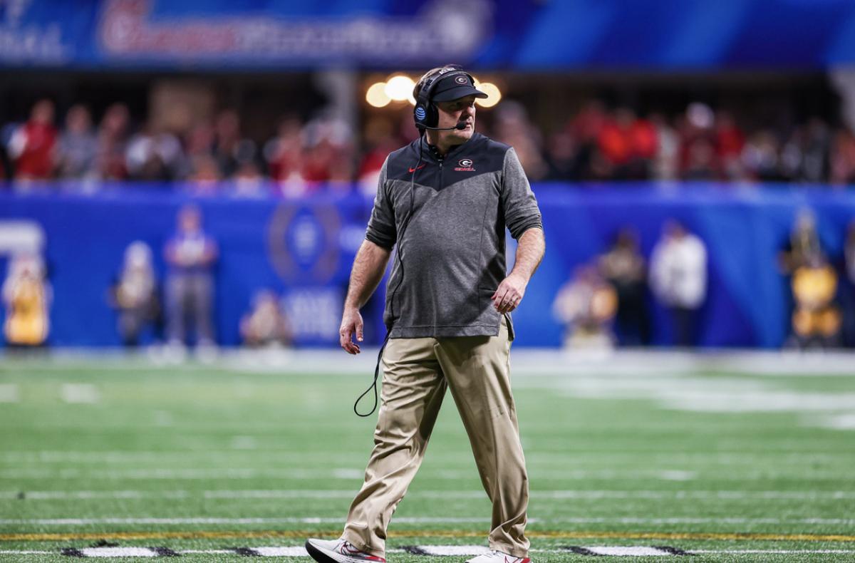 Georgia head coach Kirby Smart. (Photo by UGAA/Tony Walsh)