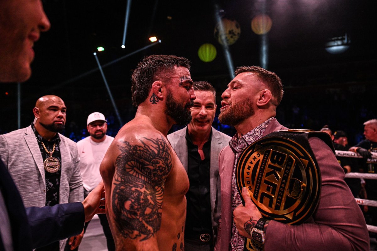 Conor McGregor Squares Off With Mike Perry Inside A Bare Knuckle Ring ...