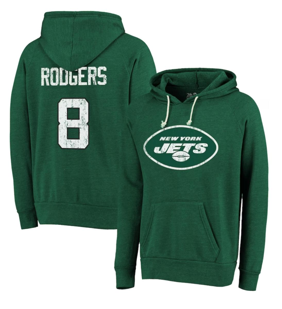 Aaron Rodgers New York Jets Majestic Threads Name & Number Pullover Hoodie - $89.99