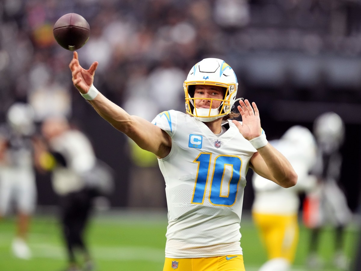 JUSTIN HERBERT LOS ANGELES CHARGERS WHITE AWAY MEN