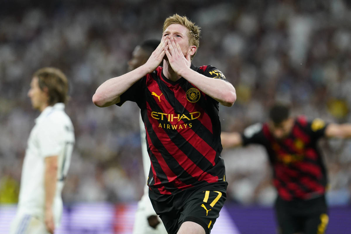 Kevin De Bruyne thunderbolt earns Man City draw with Real Madrid ...