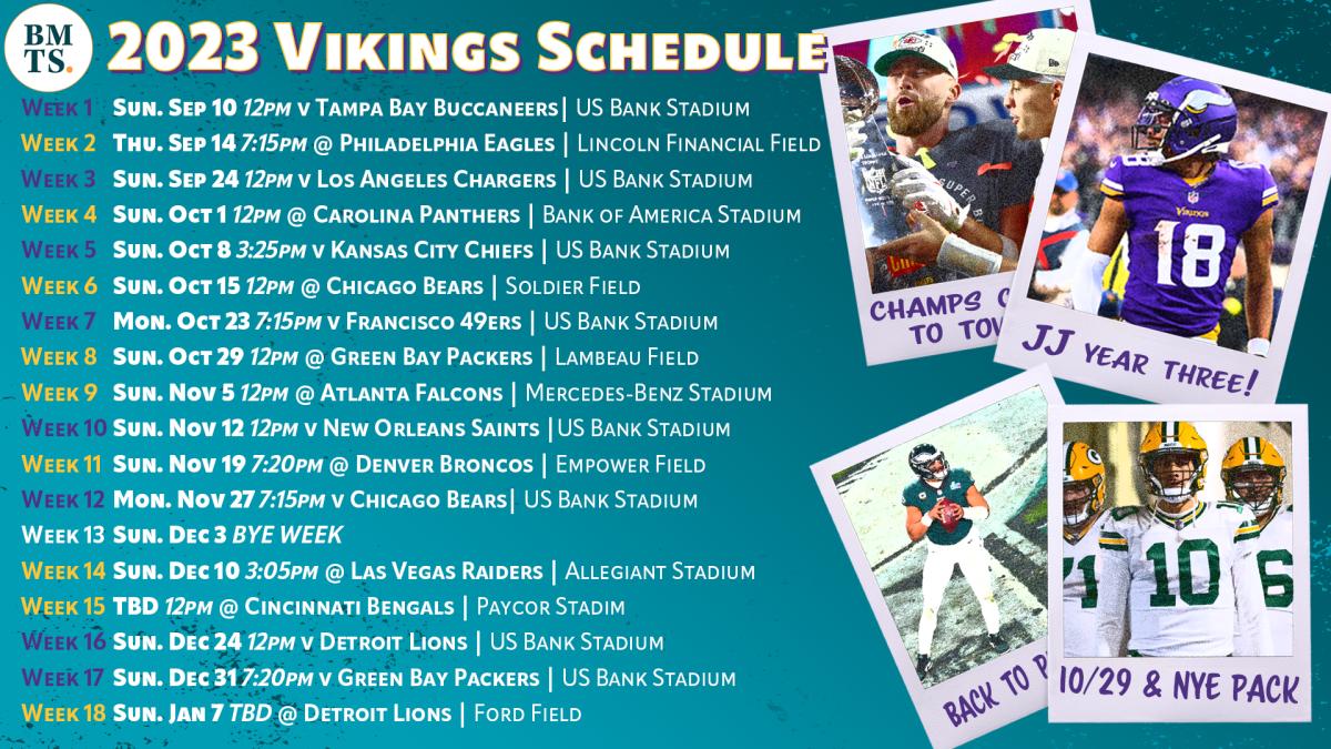 vikings regular season schedule